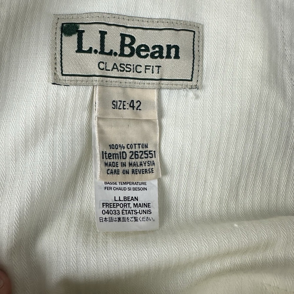 Brand New LL Bean Mens‎ Classic Fit Pants Khakis Tan Size 42 - Picture 5 of 9